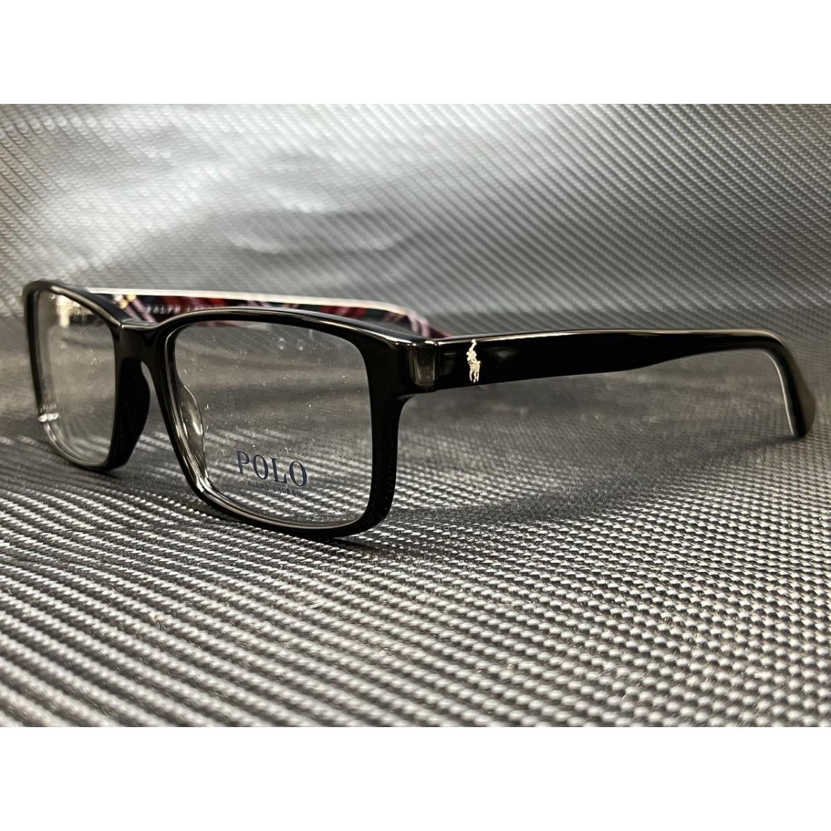 Ralph Lauren Polo PH2123 5489 Shiny Black Rectangle Square Men`s 56 mm Eyeglasse