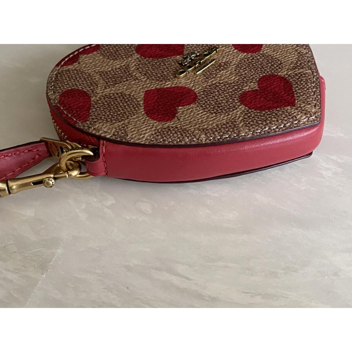 COACH®  Heart Coin Case In Signature Canvas With Heart Print