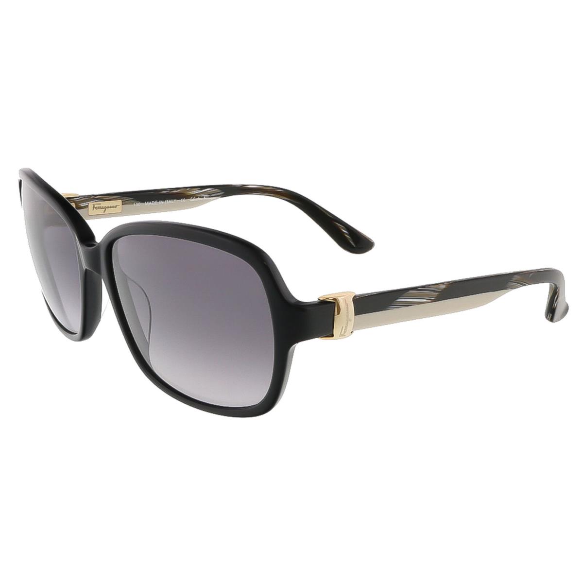 Salvatore Ferragamo SF606S 001 Black Rectangular Sunglasses