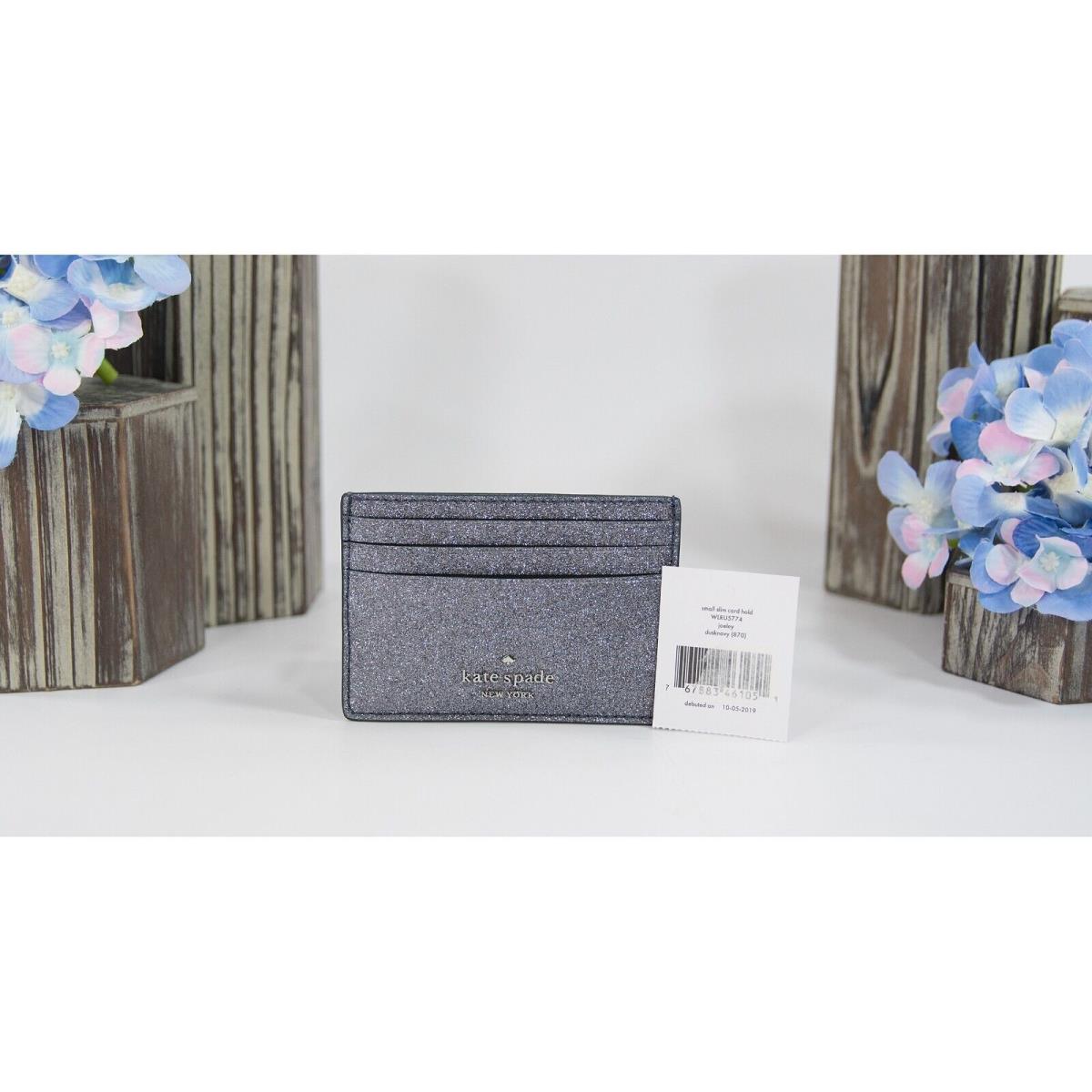 Kate Spade Jolene Dusk Navy Glitter Card Case Mini Wallet