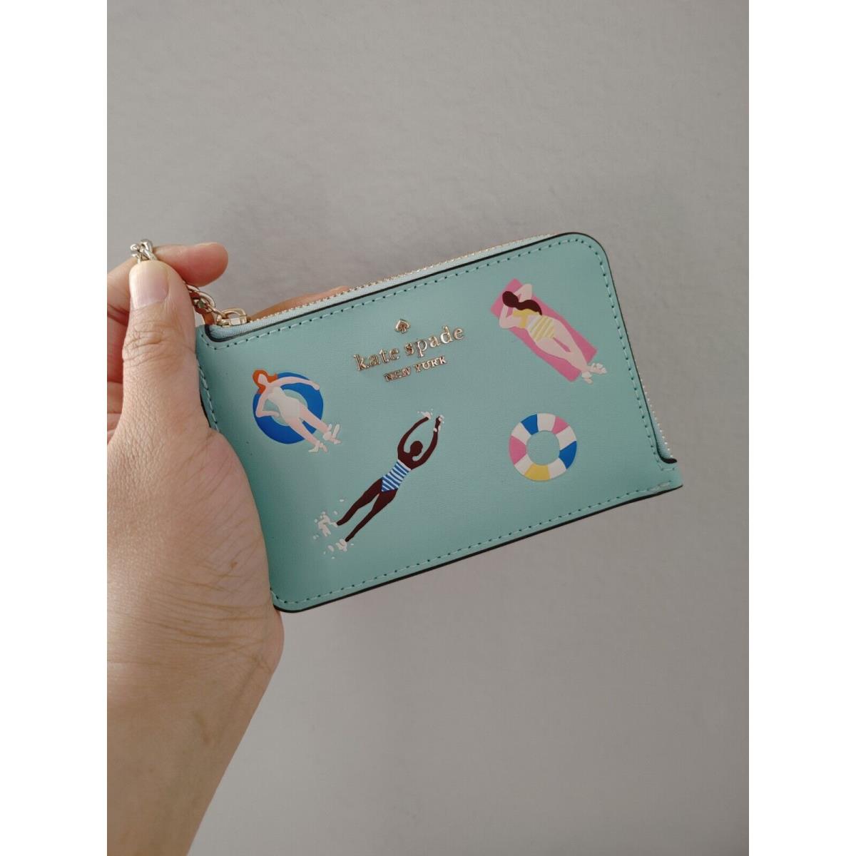 Kate Spade Pool Float Medium Lzip Card Holder Case Mini Wallet Kate