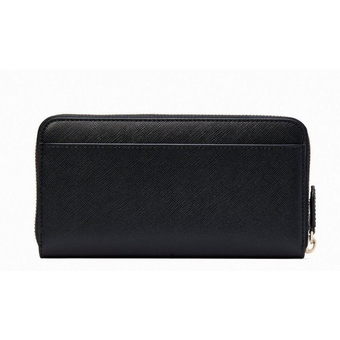 New Kate Spade Marlee Large Continental Wallet Saffiano Pvc Black
