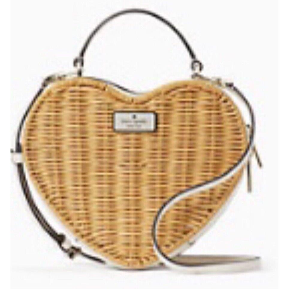 New Kate Spade Love Shack Wicker Heart Crossbody Shoulder Handbag Unique Heart