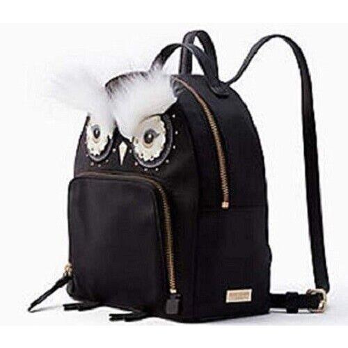 Kate Spade York Star Bright Owl Tomi Backpack Black Nylon WKRU5690