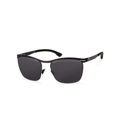 Ic Berlin Tegeler See Sunglasses Black Frame Dark Grey Lenses 56mm