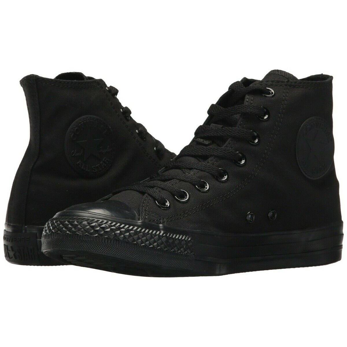 Converse Men`s Chuck Taylor All Star Classic High Top Sneaker Shoes Black Monochrome