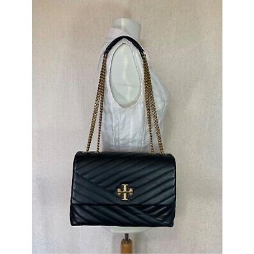 Tory Burch Black/rolled Brass Kira Chevron Convertible Shoulder Bag