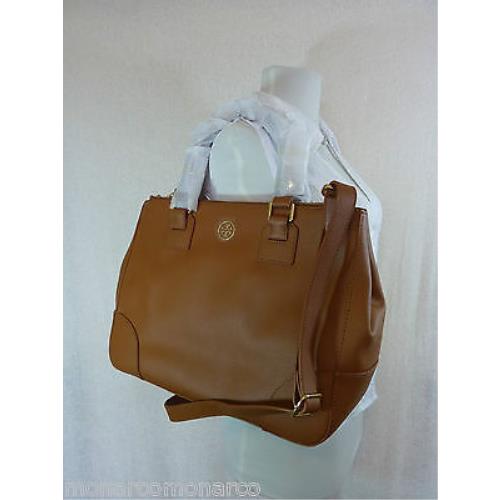 Tory Burch Luggage Brown Saffiano Leather Robinson Double-zip Tote