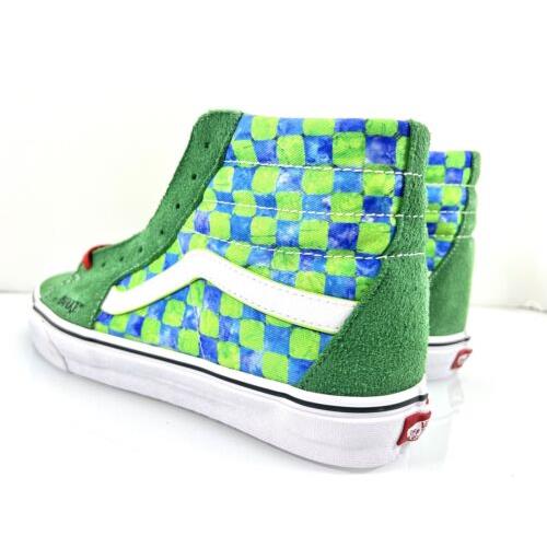 vans lime green checkerboard