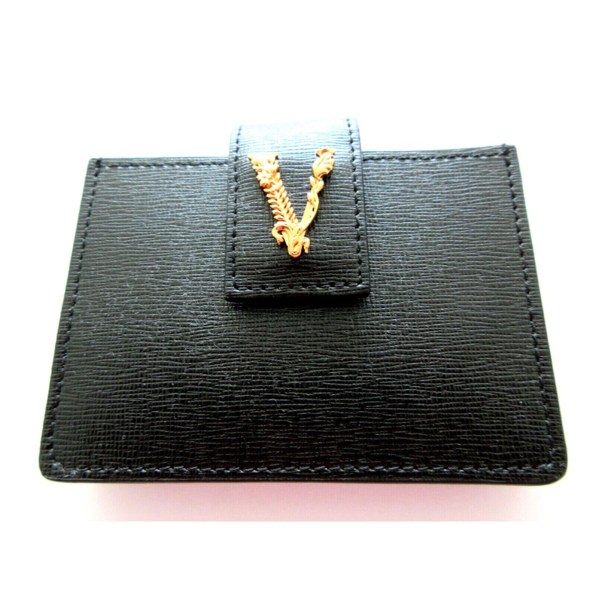 Versace Virtus Leather Compact Saffiano Leather Wallet 1003526