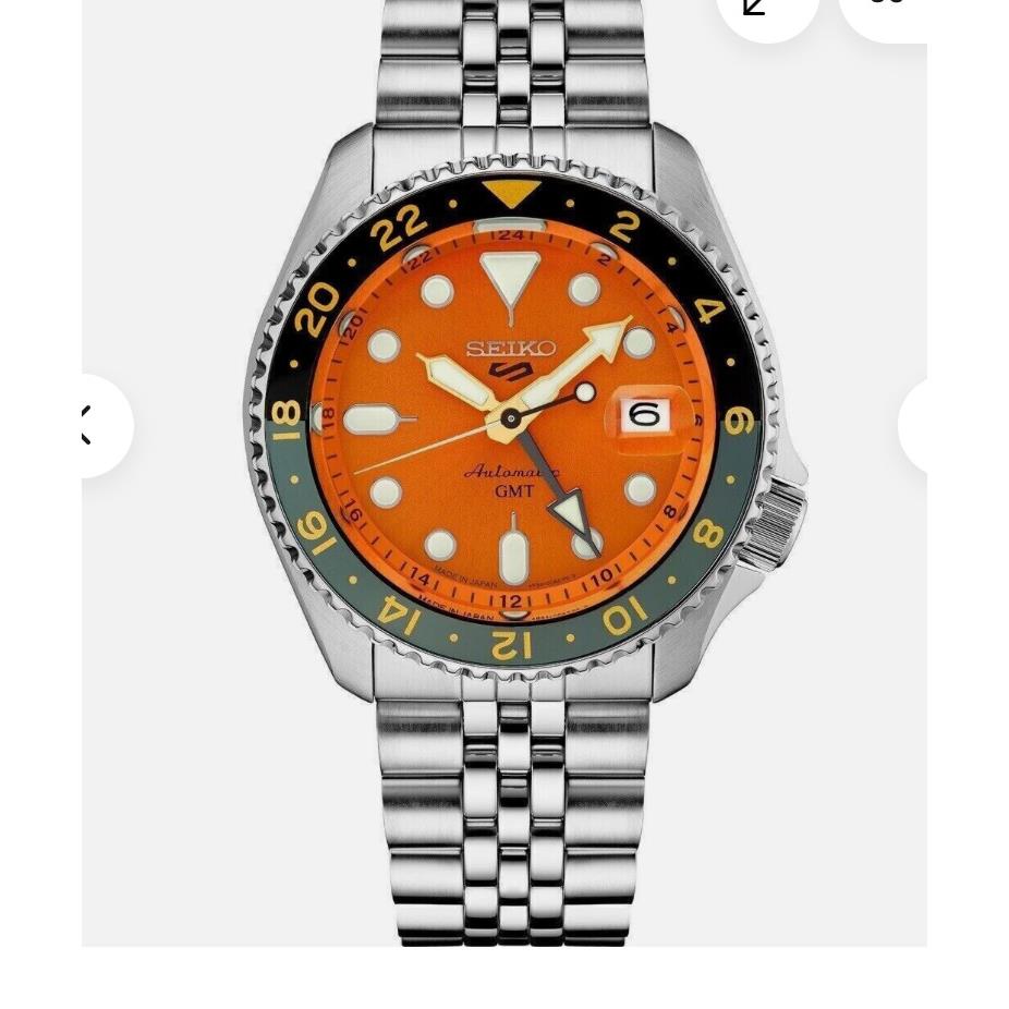 Seiko 5 Five Sports SSK005 Skx Gmt Automatic Watch 100m Orange Dial Made Japan