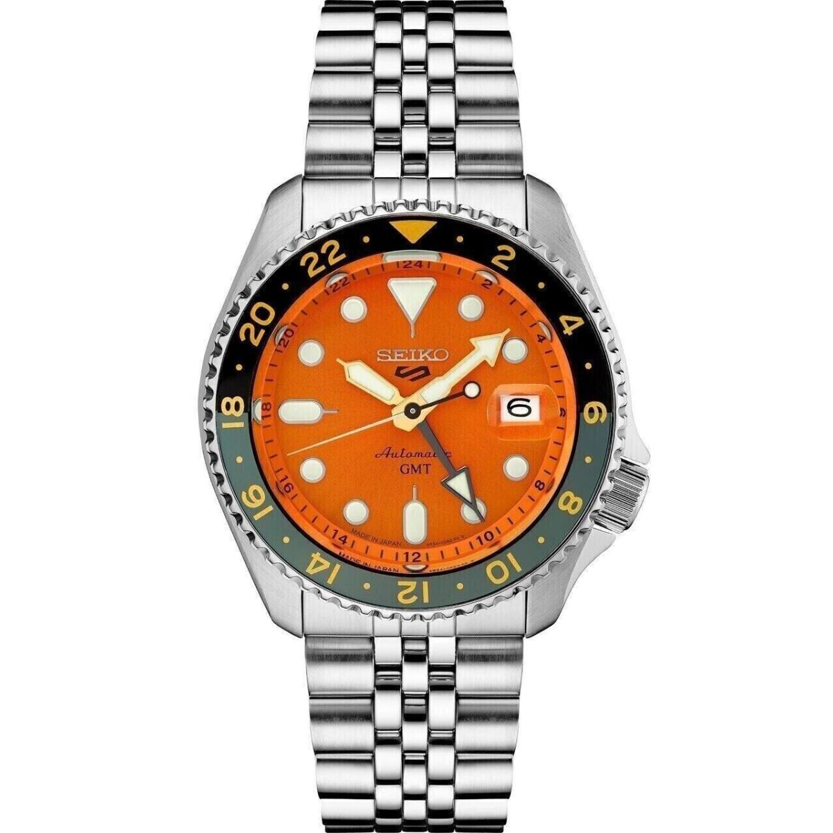 Seiko 5 Sports Orange Men`s Watch - SSK005 Automatic Gmt 100 M