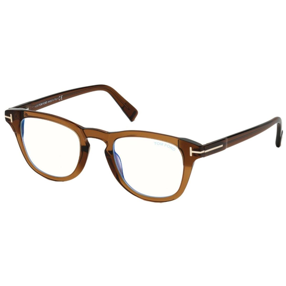 Tom Ford FT 5660-B Blue Block Brown Horn 048 Eyeglasses