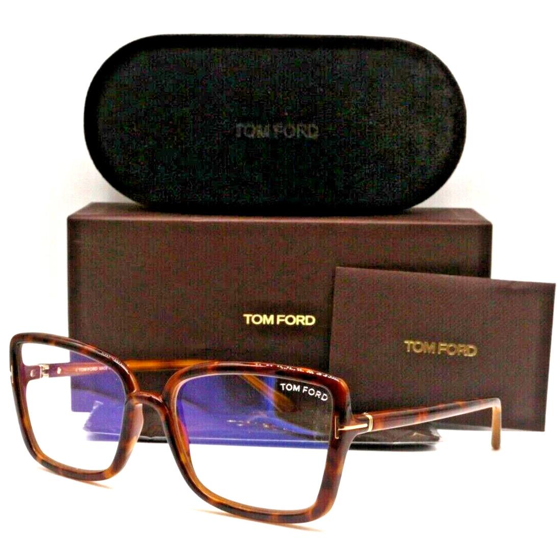 Tom Ford TF5813-B 055 Rectangle Havana Gold Frame Eyeglasses 56-17