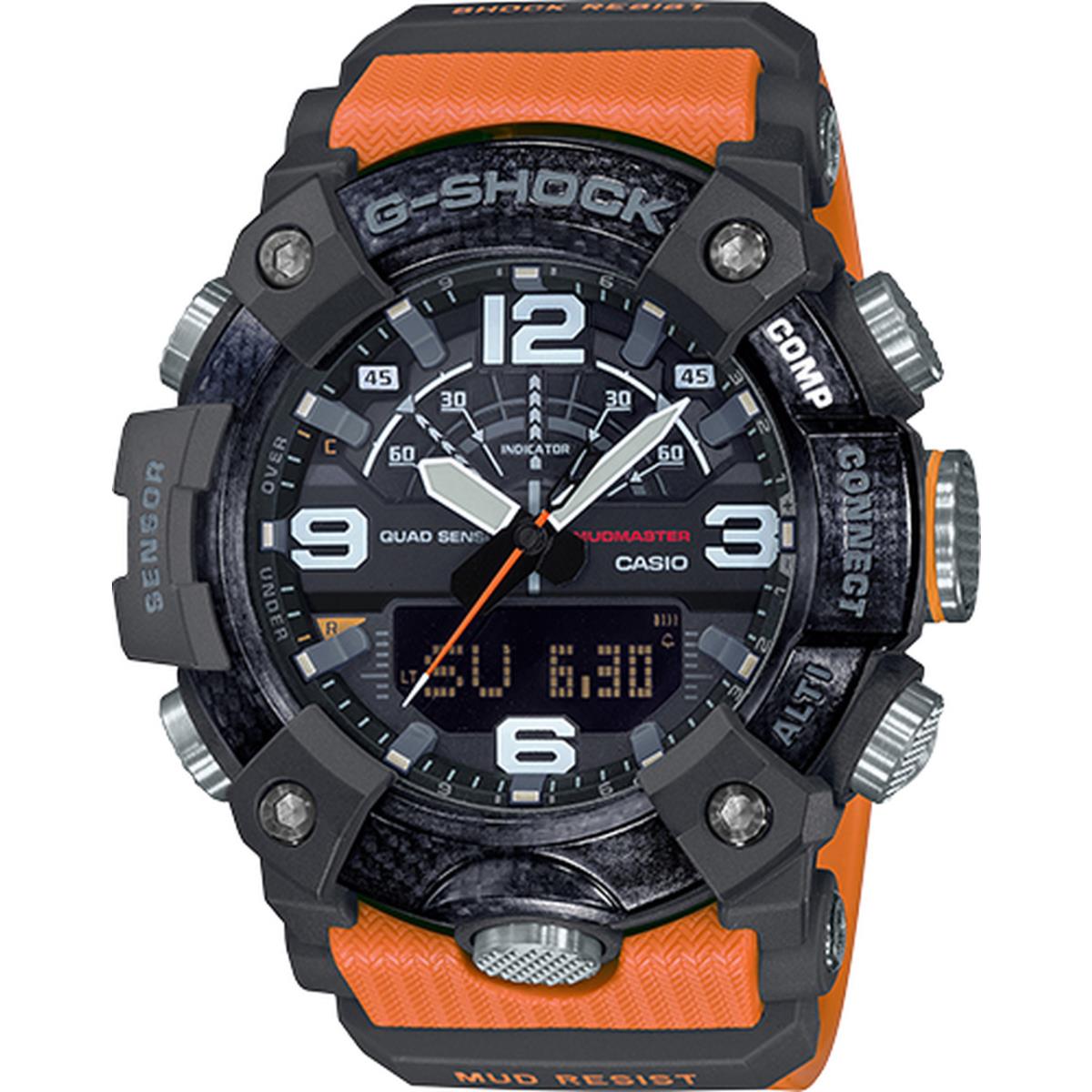 Casio G-shock Mudmaster GGB100-1A9 Quad Sensor Bluetooth Orange Men`s Watch