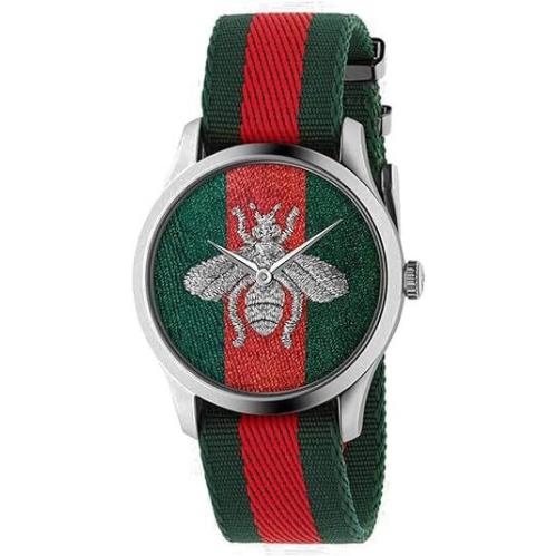 Gucci G-timeless Green and Red Dial and Strap Men`s Watch YA1264148