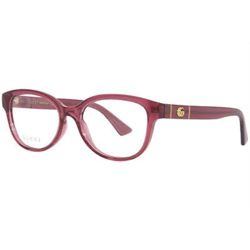 Gucci GG1115O 002 Eyeglasses Frame Women`s Burgundy Full Rim Oval Shape 53-mm