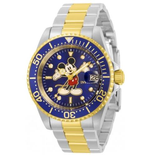 Invicta Disney Automatic Men`s 40mm Mickey Limited Edition Two-tone Watch 32505 - Blue Dial, Gold Band, Blue Bezel