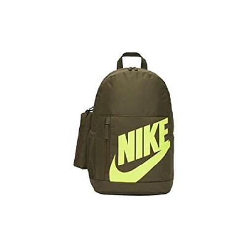 Nike Kids Elemental Backpack Cargo Khaki/black/volt Sz OS BA6030-325