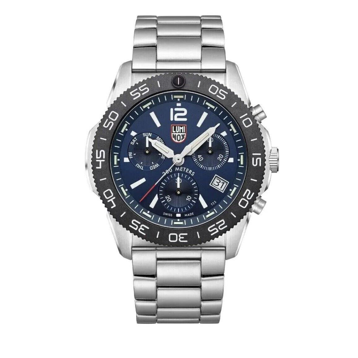 Luminox Swiss Made Pacific Diver Chronograph Blue Dial Steel Mens Watch XS.3144