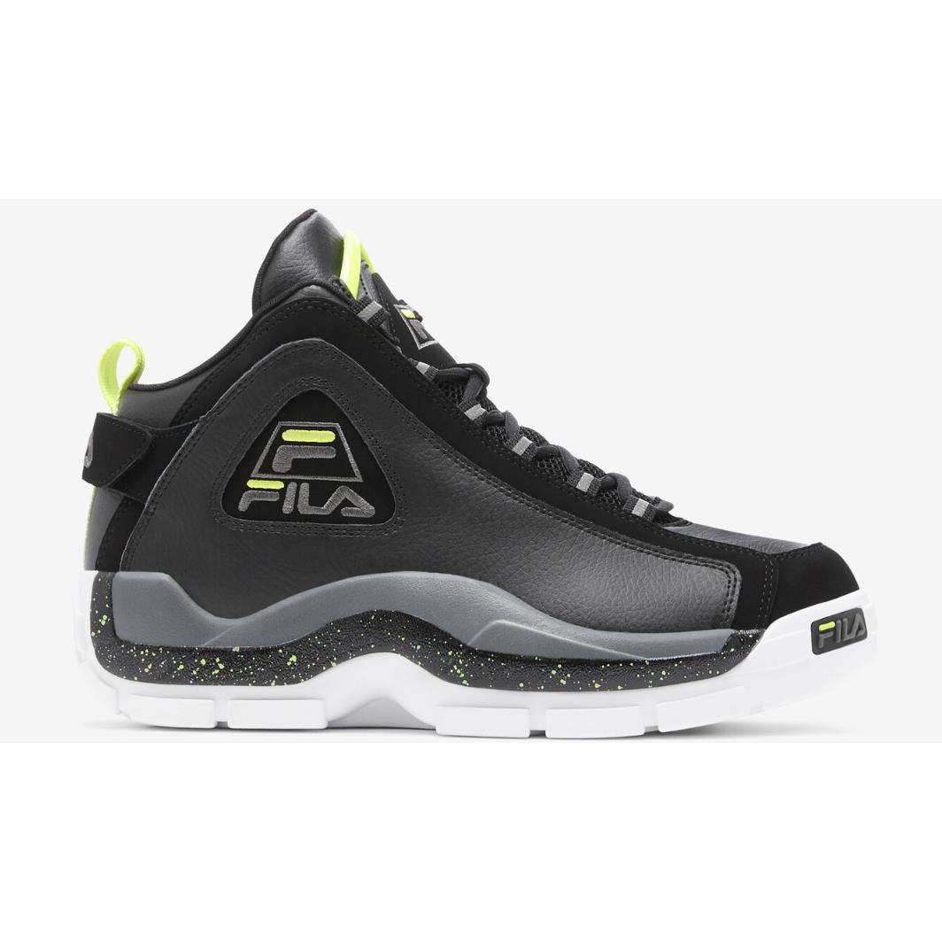 Fila Grant Hill 2 Basketball Shoes Black Lime 1BM01753-008 Men`s with Box