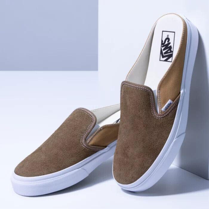 Vans Hairy Suede Butternut Slip-on Mule W/ Signature Rubber Waffle Outsoles