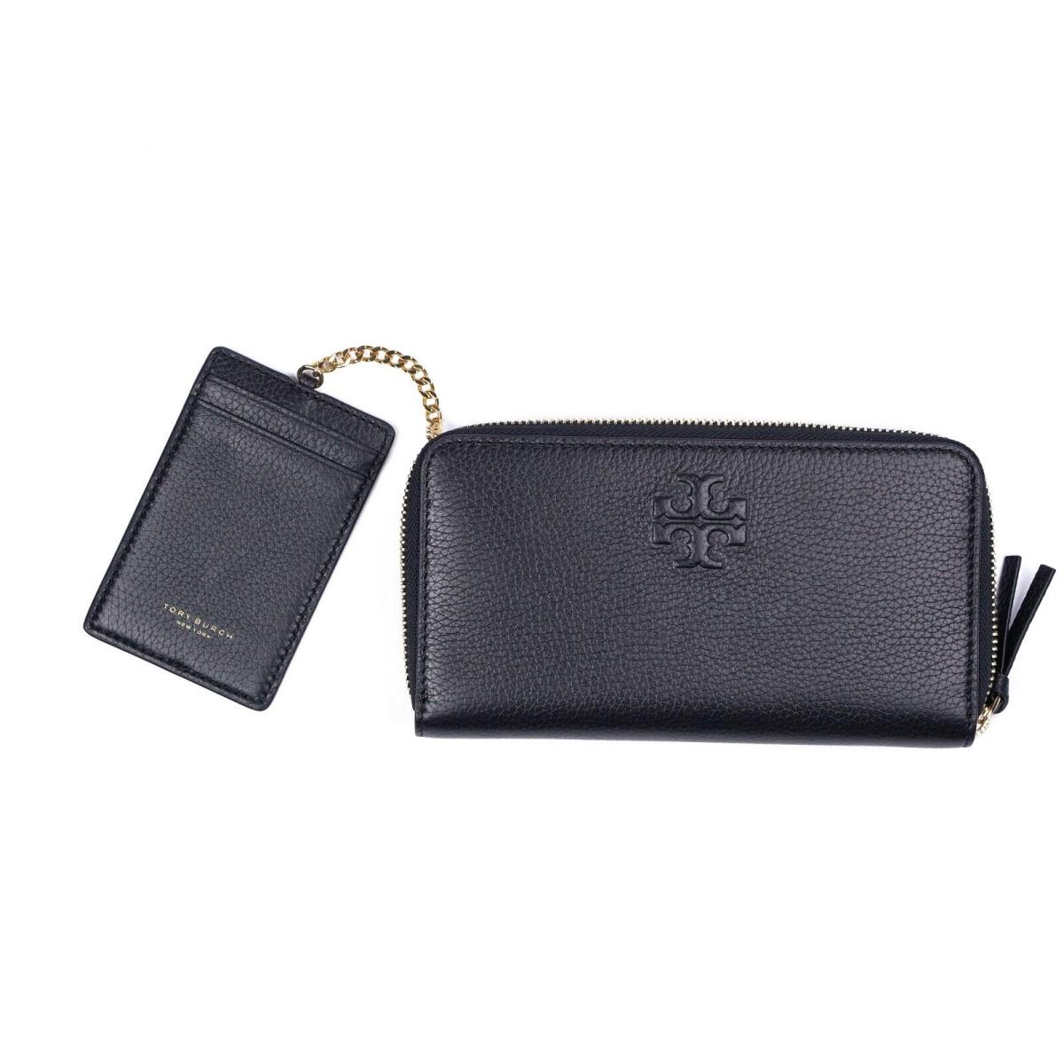 Tory Burch Thea Black Pebbled Leather Continental Wallet with Card Case  86004 - Tory Burch wallet - 080031542823 | Fash Brands