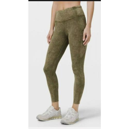 Lululemon Fast Free HR Tight 25 Nulux Size 0 Ice Wash Moss Green 772210