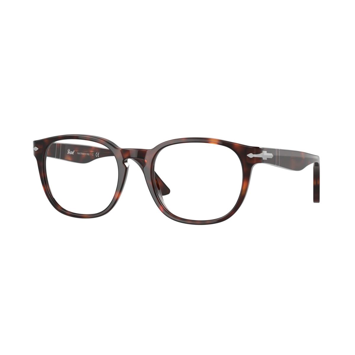 Persol PO3283V 24 Havana Transparent Demo Lens 52 mm Men`s Eyeglasses