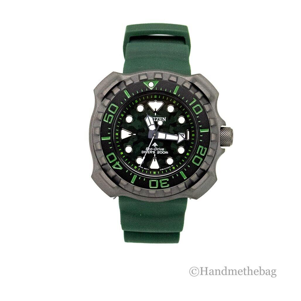 Citizen BN0228-06W Promaster Marine Diver Eco-drive Titanium Dark Green Strap