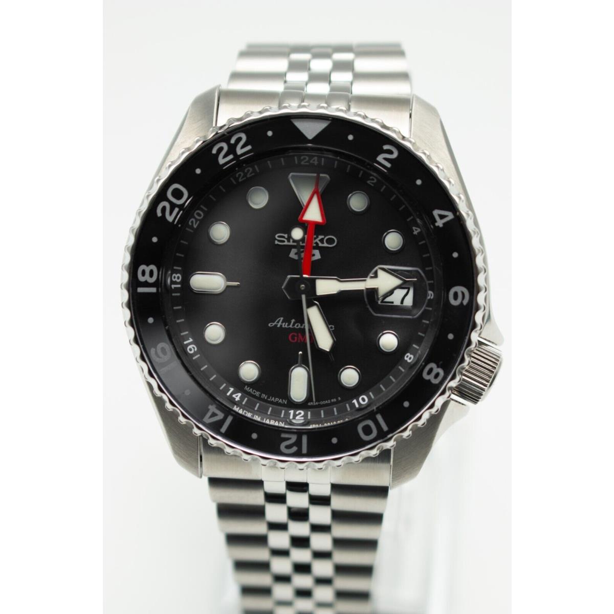 Seiko 5 Sports Skx Sports Style Gmt Series Black/gray Bezel Men`s Watch SSK001