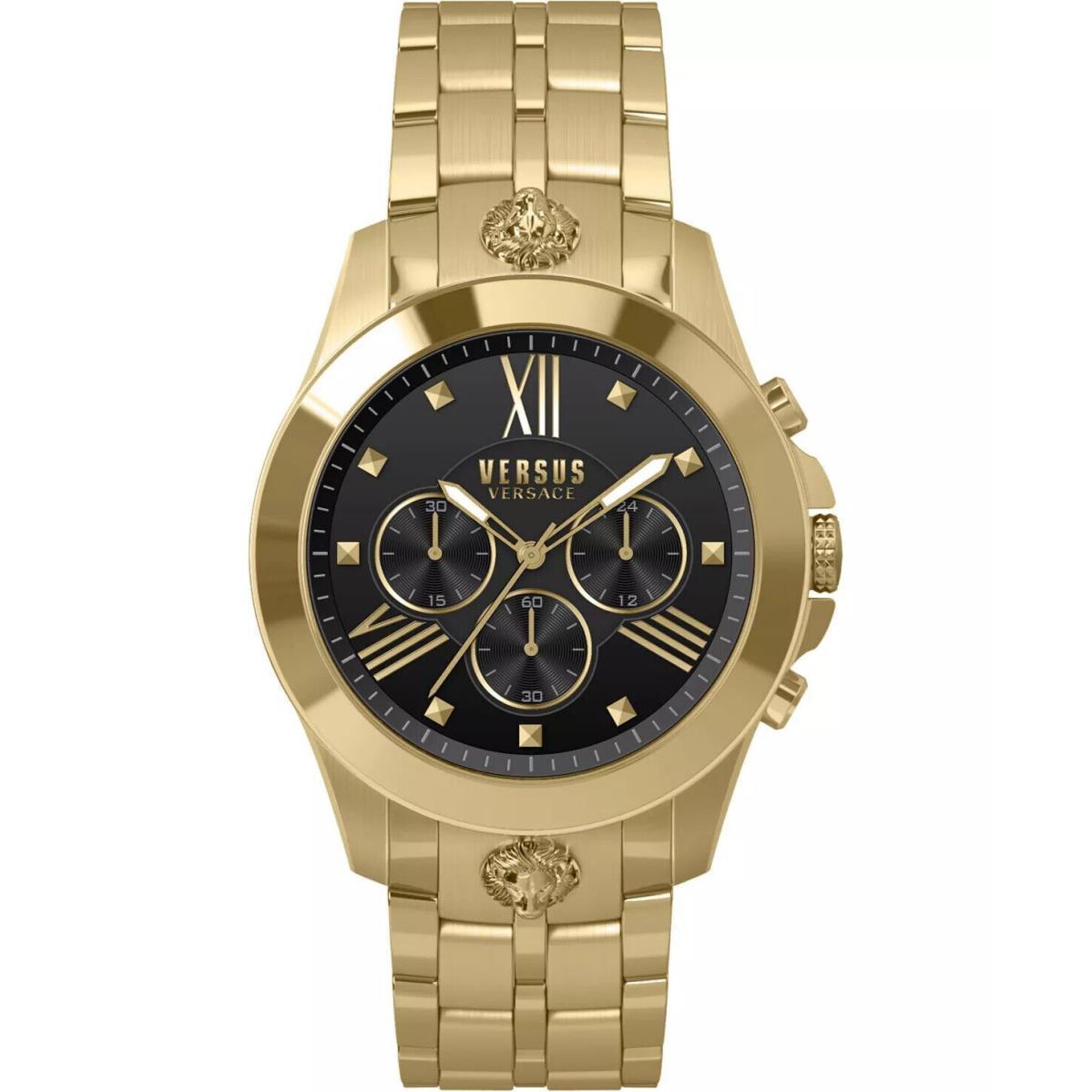 Versus BY Versace Men`s Chronograph Lion Gold Ion-plated Bracelet Watch 44mm