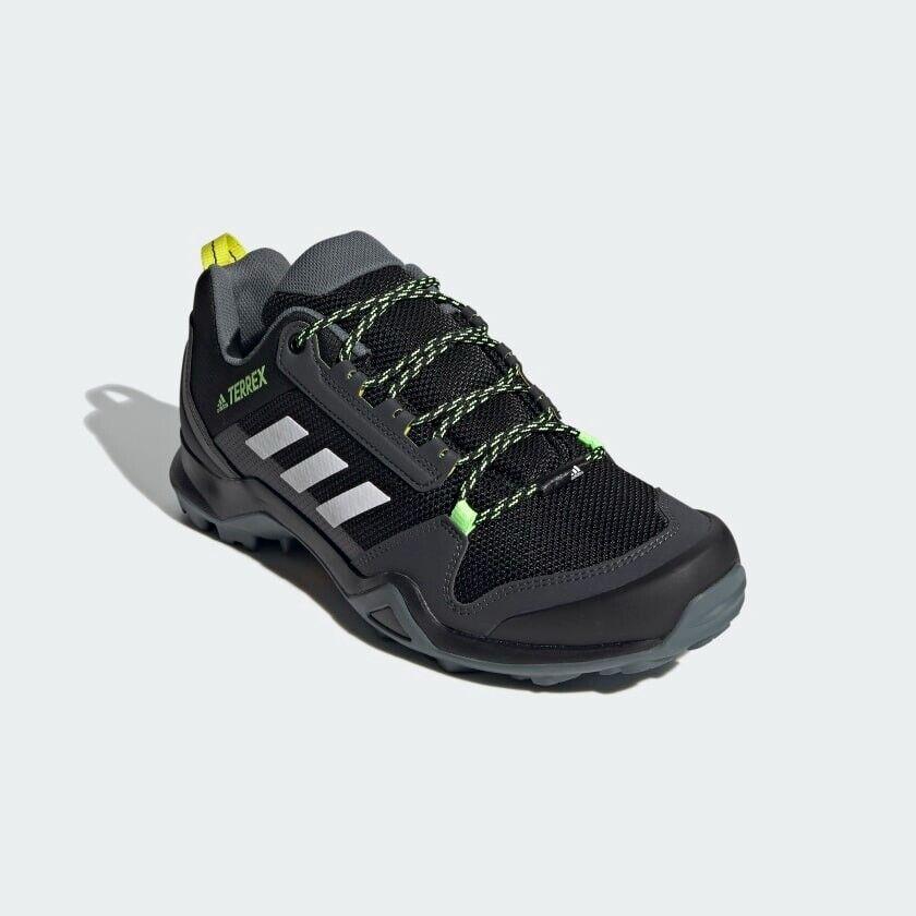 Adidas Terrex AX3 Hiking Shoes Black Acid Yellow FX4575 Men s Size US 9.5