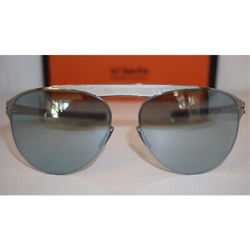 IC Berlin Sunglasses Meike B Chrome Grey Teal Mirrored 56 17 145