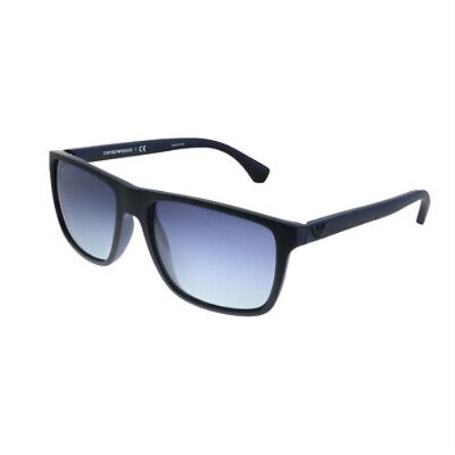 Emporio Armani EA 4033 5864 Black/rubber Blue Plastic Square Sunglasses