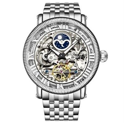 Stuhrling 3922 1 Special Reserve Automatic Dual Time Stainless Steel Mens Watch