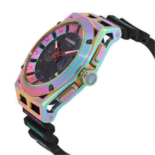 Diesel watch Timeframe - Pink and Black Dial, Black Band