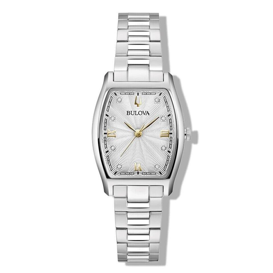 Bulova Classic Diamond Dial Stainless Steel Women`s Quartz Watch