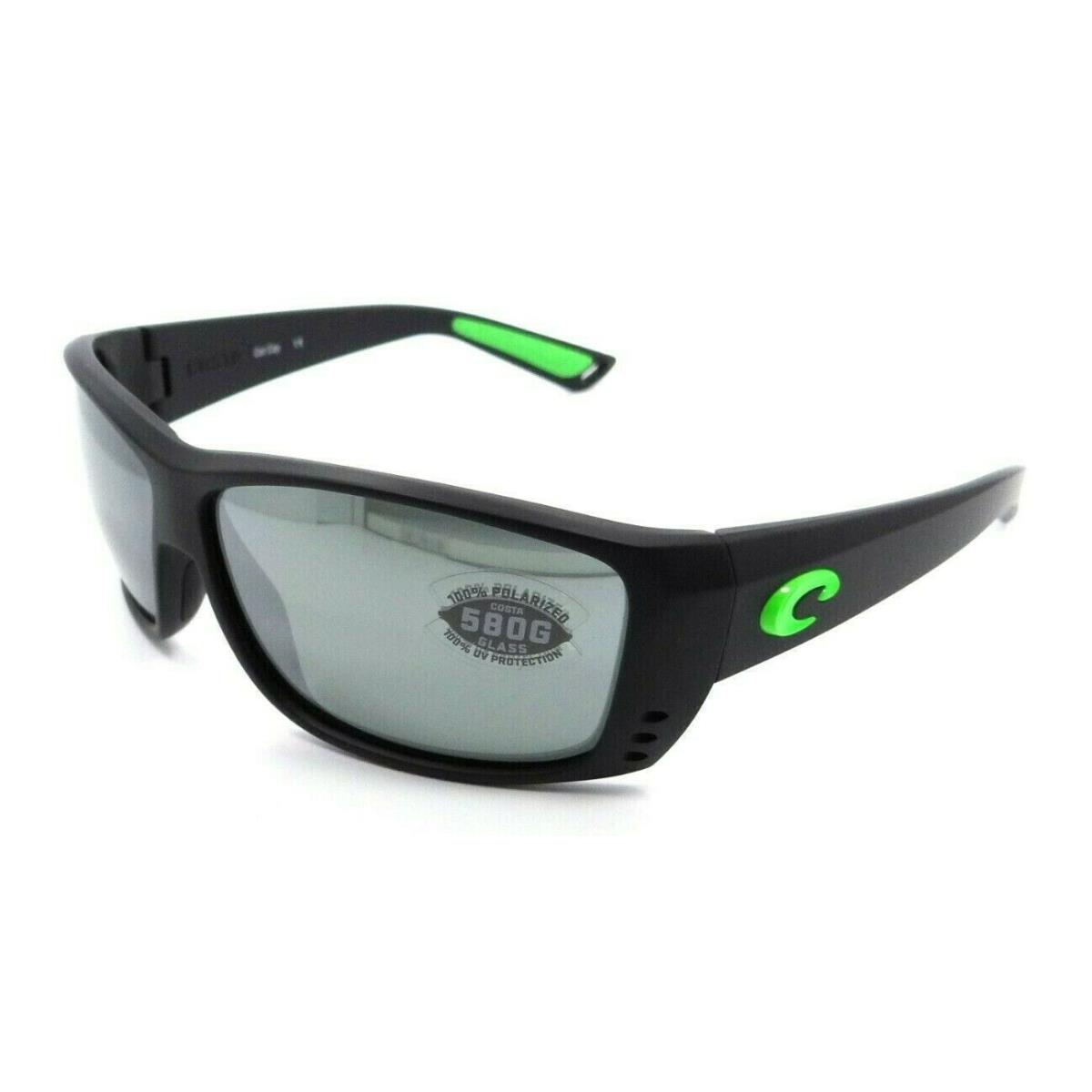 Costa Del Mar Sunglasses Cat Cay Matte Black Green Logo/ Gray Silver Mirror 580G - Multicolor Frame