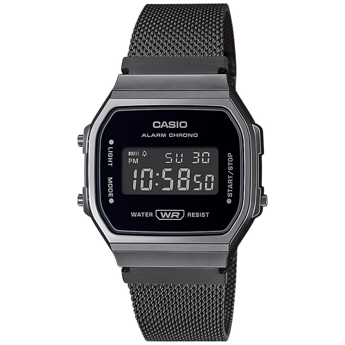 Casio A168WEMB-1B Vintage Black Stainless Steel Band Unisex Watch