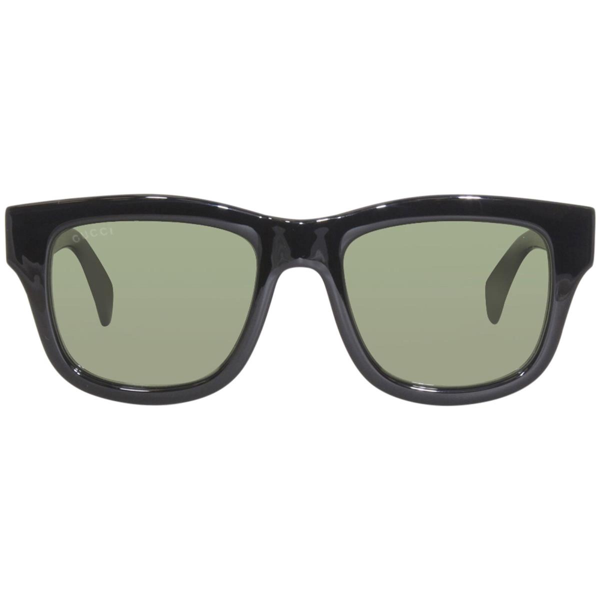 Gucci GG1135S 001 Sunglasses Men`s Black/polarized Green Lens Square Shape 51mm