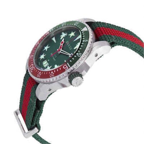 Gucci watch Dive - Green Dial, Red and Green (Stripe) Band