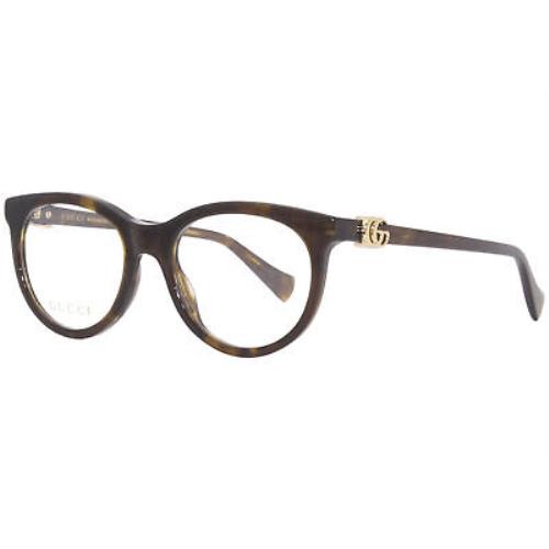 Gucci GG1074O 005 Eyeglasses Frame Women`s Havana Full Rim Cat Eye 53-mm