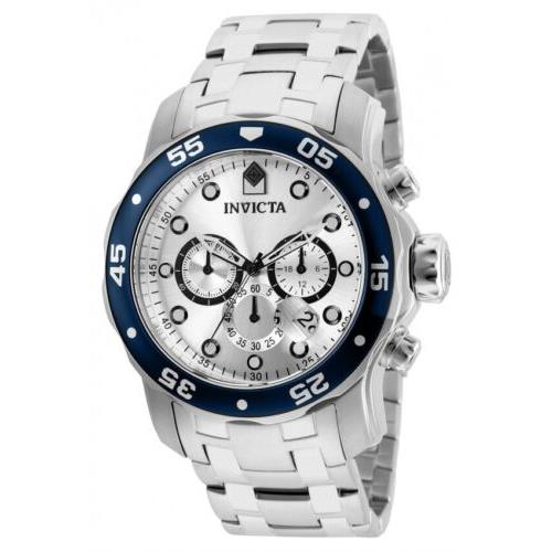 Invicta Men`s 80058 Pro Diver Analog Display Swiss Quartz Silver Dial Watch
