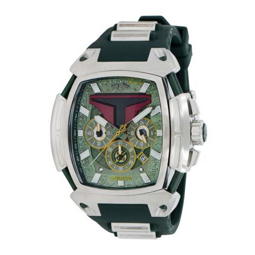 Invicta Star Wars Boba Fett Men`s 53mm Diablo Limited Chronograph Watch 37436 - Dial: Green, Band: Green, Bezel: Gray