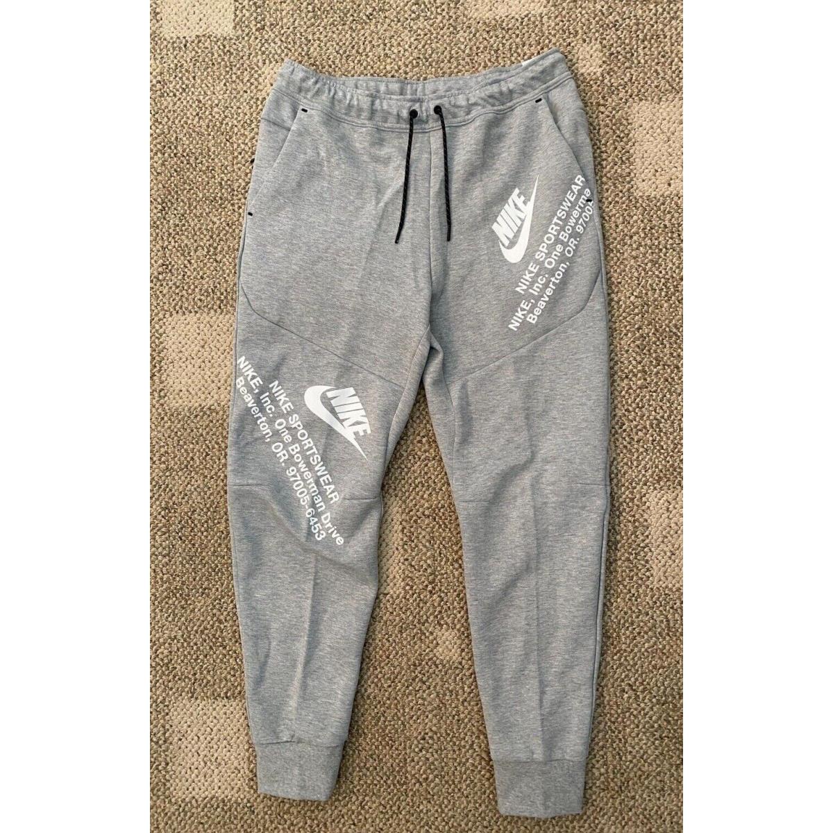 Men`s Xxl Slim Fit Nike Sportswear Tech Fleece Jogger Sweatpants Gray DM6480-063