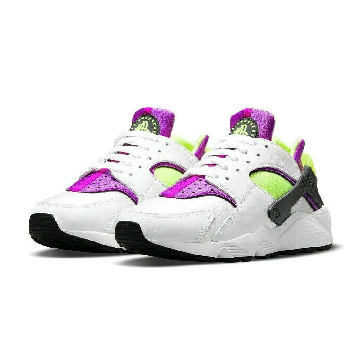Nike Air Huarache Womens Size 7 Sneaker Shoes DH4439 101 White Purple Neon