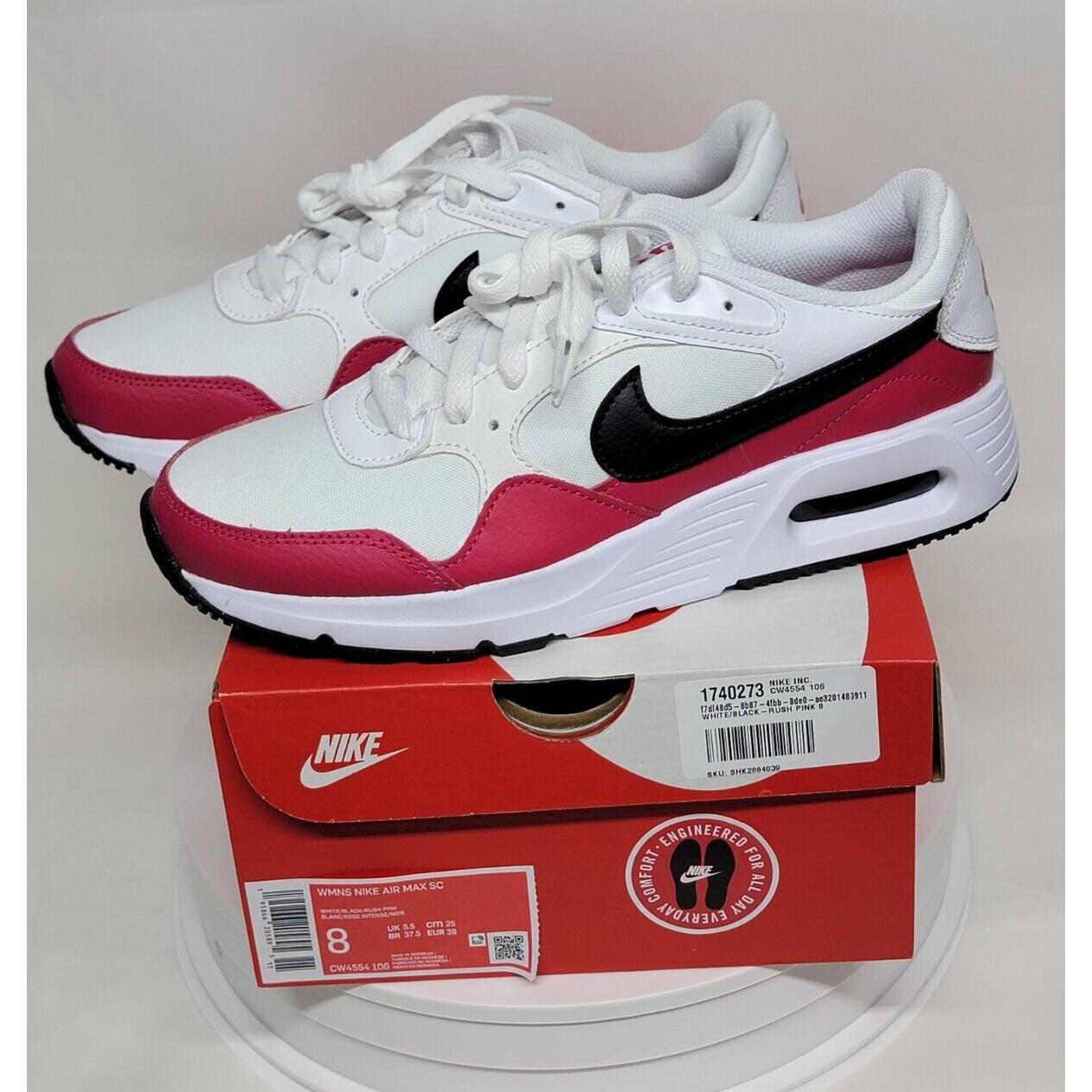Nike Air Max SC Womens Running Shoes White - Black - Rush Pink CW4554-106