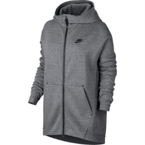 Nike Tech Fleece Cape Hoodie Jacket 811710-063 Grey Heather Women`s Medium