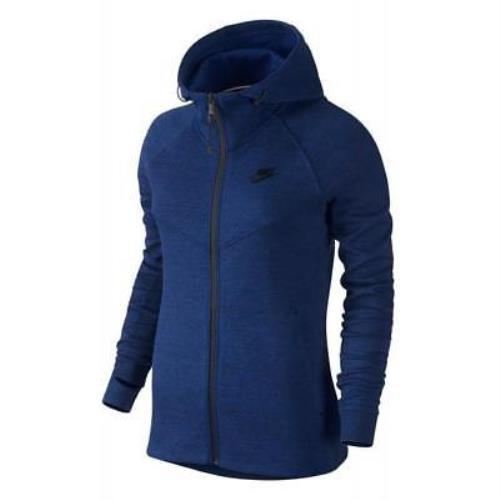 Nike Tech Fleece Windrunner Full Zip Hoodie 683794-455 Blue Women`s Medium M